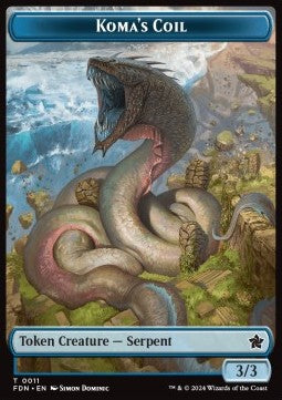 Koma's Coil Token (Blue 3/3)⁣ - Magic: The Gathering Foundations: Tokens⁣ (Token)⁣ [T11]