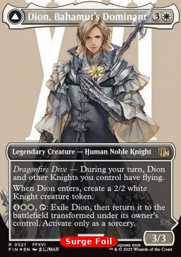 Dion, Bahamut's Dominant // Bahamut, Warden of Light (V.3)⁣ - Magic: The Gathering - FINAL FANTASY: Extras⁣ (Rare)⁣ [521]
